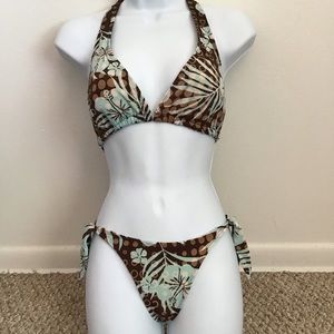 Y2K VINTAGE 90’s SIDE  OUT TROPICAL STRING  BIKINI S